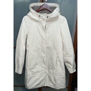 ‘S Max Mara Italy Beige Puffer Coat Parka Hooded Button Up Jacket Coat Size 8